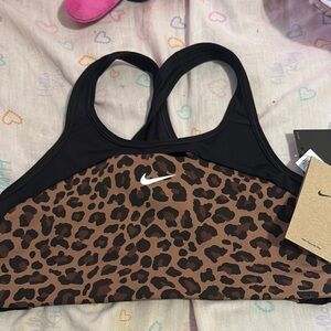 Nike Black and Brown Sports Bra Seamless Design